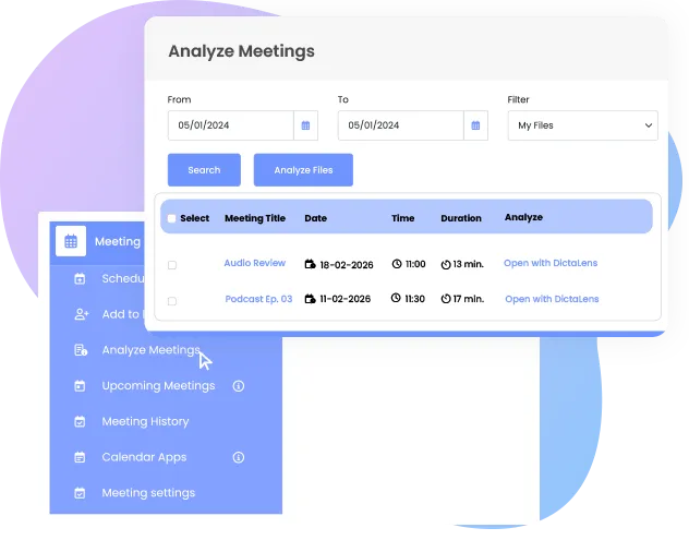 Analyze Meetings