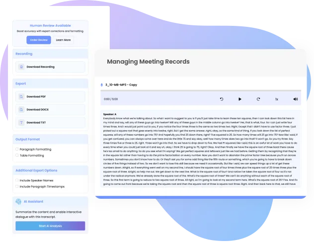 Managing Meeting Records